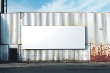 Obraz premium Blank billboard on rustic factory wall