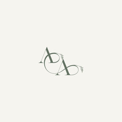 wedding concept monogram elegant and elegant logo AA organic hairline logotype letter