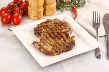 Grilled pork neck sirloin steak