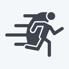 Icon Run. related to Speed symbol. glyph style. design editable