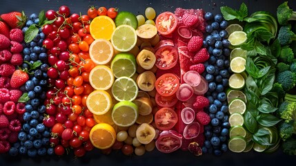 Real fresh food colorful collage