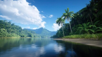 Obraz premium Tranquil Tropical River