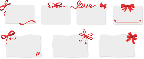 set of paper with ribbon , vector illustration.