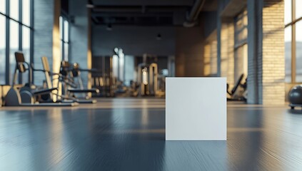 Blank Sign Gym Modern Fitness Center Mockup