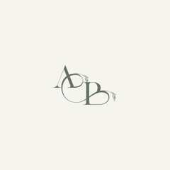 wedding concept monogram elegant and elegant logo BA organic hairline logotype letter