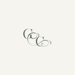 wedding concept monogram elegant and elegant logo CG organic hairline logotype letter