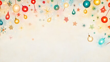 Festive Holiday Ornaments and Sparkles Design