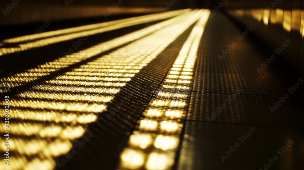 Aufkleber golden light reflections on a smooth surface, creating a serene atmosphere in a modern setting