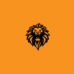 Roaring lion head logo design