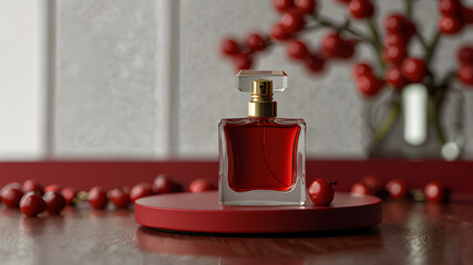 bottle of perfume on the table