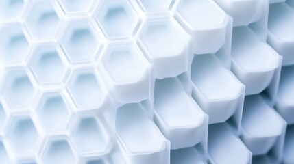 Abstract White Hexagon Pattern Soft Light. AI Generated