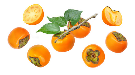 Persimmon fruit isolate on white background.