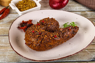 Baked pork tenderloin with mustard