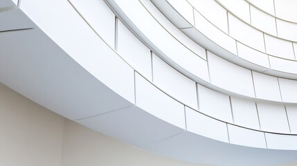 Abstract White Architectural Curves Soft Light. AI Generated