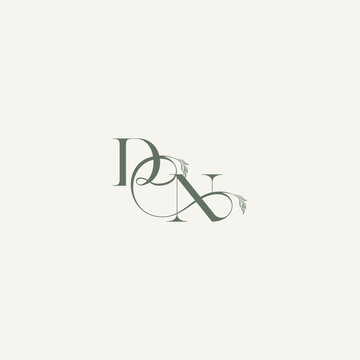 wedding concept monogram elegant and elegant logo ND organic hairline logotype letter