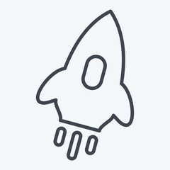 Icon Rocket. related to Speed symbol. line style. design editable