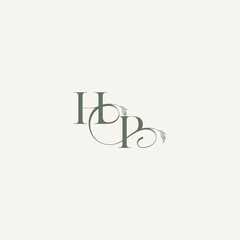 wedding concept monogram elegant and elegant logo PH organic hairline logotype letter