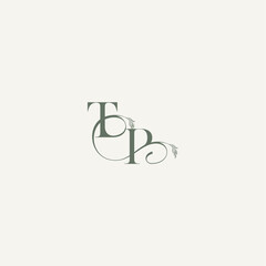 wedding concept monogram elegant and elegant logo PT organic hairline logotype letter