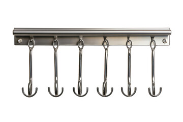 Modern stainless steel wall mounted hook rack for organizing kitchen or entryway space