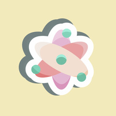Sticker Atomic Energy. suitable for education symbol. simple design editable
