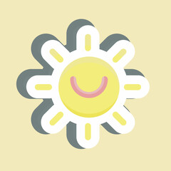 Sticker Solar Power. suitable for education symbol. simple design editable