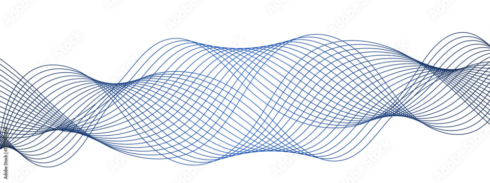 Aufkleber abstract turquoise wave line vector background, fluid flowing curves, dynamic motion design for tech