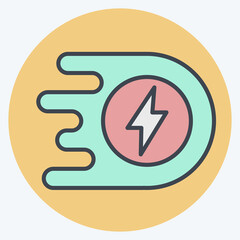 Icon Boost. related to Speed symbol. color mate style. design editable