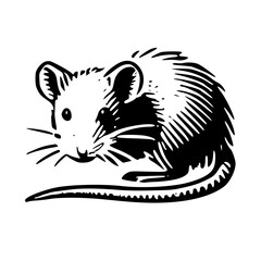 An Artistic Representation of a Rat Icon Boldly Designed to Embody Intelligence, Adaptability, and Resourcefulness with a Unique Style That Blends Modern Minimalism and the Spirit of Survival