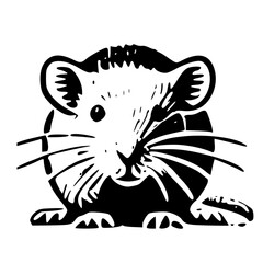 An Artistic Representation of a Rat Icon Boldly Designed to Embody Intelligence, Adaptability, and Resourcefulness with a Unique Style That Blends Modern Minimalism and the Spirit of Survival