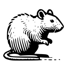 An Artistic Representation of a Rat Icon Boldly Designed to Embody Intelligence, Adaptability, and Resourcefulness with a Unique Style That Blends Modern Minimalism and the Spirit of Survival