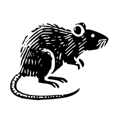 An Artistic Representation of a Rat Icon Boldly Designed to Embody Intelligence, Adaptability, and Resourcefulness with a Unique Style That Blends Modern Minimalism and the Spirit of Survival