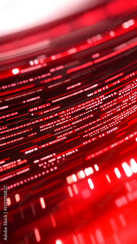 Poster a close-up of vibrant red lines creating a dynamic and abstract pattern, showcasing the beauty of te