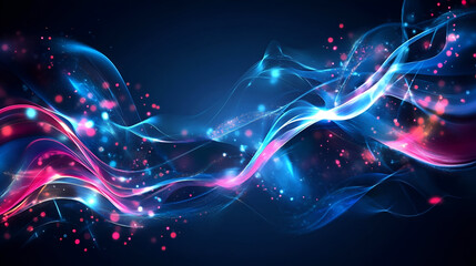  Abstract pink and purple waves on a black background, Abstract Wavy Lines with Glowing Pink and Blue Lights on Black Background, Abstract fast fiber internet  background