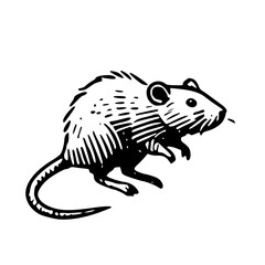 An Artistic Representation of a Rat Icon Boldly Designed to Embody Intelligence, Adaptability, and Resourcefulness with a Unique Style That Blends Modern Minimalism and the Spirit of Survival