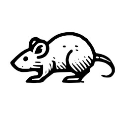 An Artistic Representation of a Rat Icon Boldly Designed to Embody Intelligence, Adaptability, and Resourcefulness with a Unique Style That Blends Modern Minimalism and the Spirit of Survival