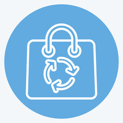 Icon Eco Packaging. suitable for education symbol. blue eyes style. simple design editable