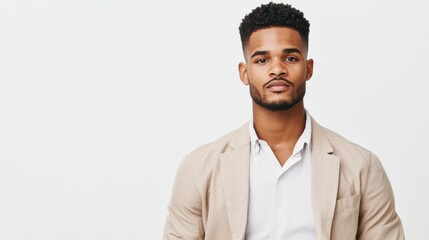 Confident businessman empowerment portrait in professional studio