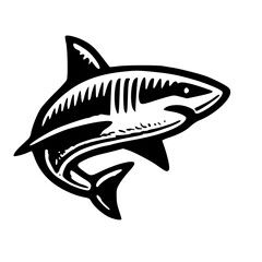 A Bold Artistic Representation of the Ocean’s Apex Predator Exploring the Unique Iconic Design of a Shark, Blending Strength, Elegance, and Symbolism in a Minimalist and Creative Graphic Style