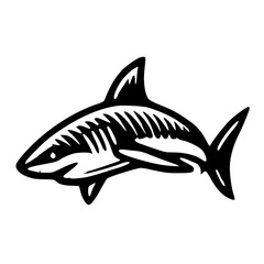 A Bold Artistic Representation of the Ocean’s Apex Predator Exploring the Unique Iconic Design of a Shark, Blending Strength, Elegance, and Symbolism in a Minimalist and Creative Graphic Style