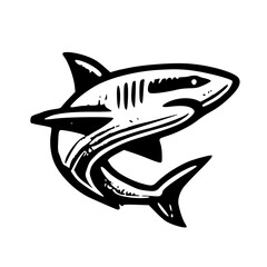 A Bold Artistic Representation of the Ocean’s Apex Predator Exploring the Unique Iconic Design of a Shark, Blending Strength, Elegance, and Symbolism in a Minimalist and Creative Graphic Style