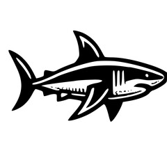 A Bold Artistic Representation of the Ocean’s Apex Predator Exploring the Unique Iconic Design of a Shark, Blending Strength, Elegance, and Symbolism in a Minimalist and Creative Graphic Style