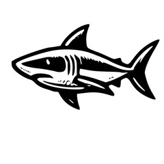 A Bold Artistic Representation of the Ocean’s Apex Predator Exploring the Unique Iconic Design of a Shark, Blending Strength, Elegance, and Symbolism in a Minimalist and Creative Graphic Style