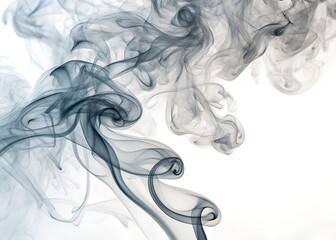 abstract white smoke isolated on a black background.