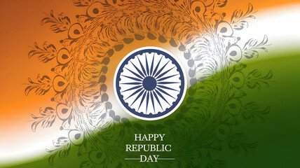 Happy Republic Day Celebration Greeting Background Template - 74th Indian Republic Day Celebration Background