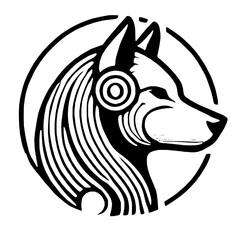 Symbol of Untamed Majesty The Artistic Representation of a Wolf Icon, Featuring Bold Creativity and Minimalist Design to Reflect the Mystery, Strength, and Fierce Elegance of the Wild