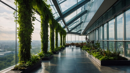 interior of modern entrance hall in modern office building