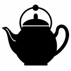 Black the teapot icon vector on white background.