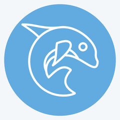 Icon Sea Life. suitable for education symbol. blue eyes style. simple design editable