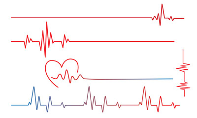 Heart rate monitor line vector isolated on white background. Heart rate pulse rhythm line illustration with editable stroke. Stock-Vector. 2