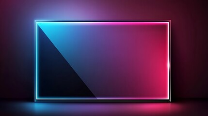 Neon Illuminated Glass Panel Abstract Background